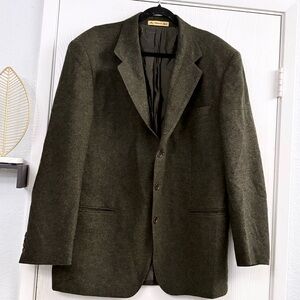 Nordstrom The Natural Style Olive Tweed Blazer Elbow Patches Wool Men’s Large